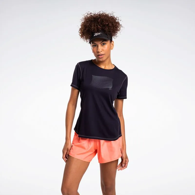 Camiseta Reebok Impact Print Manga Curta Feminina Preto - M