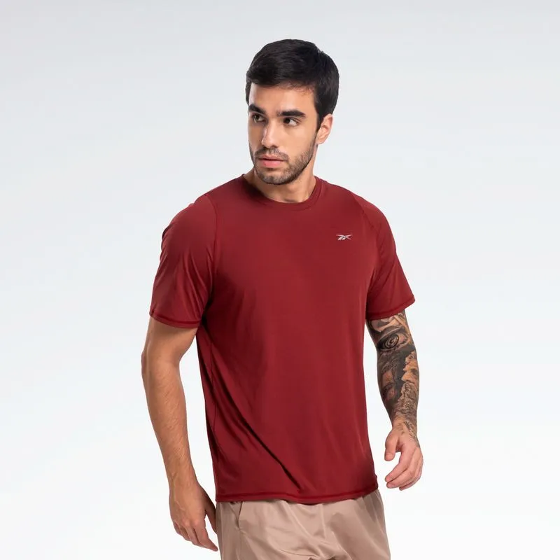 Camiseta Reebok Agile Manga Curta Raglan Masculina Vinho - P