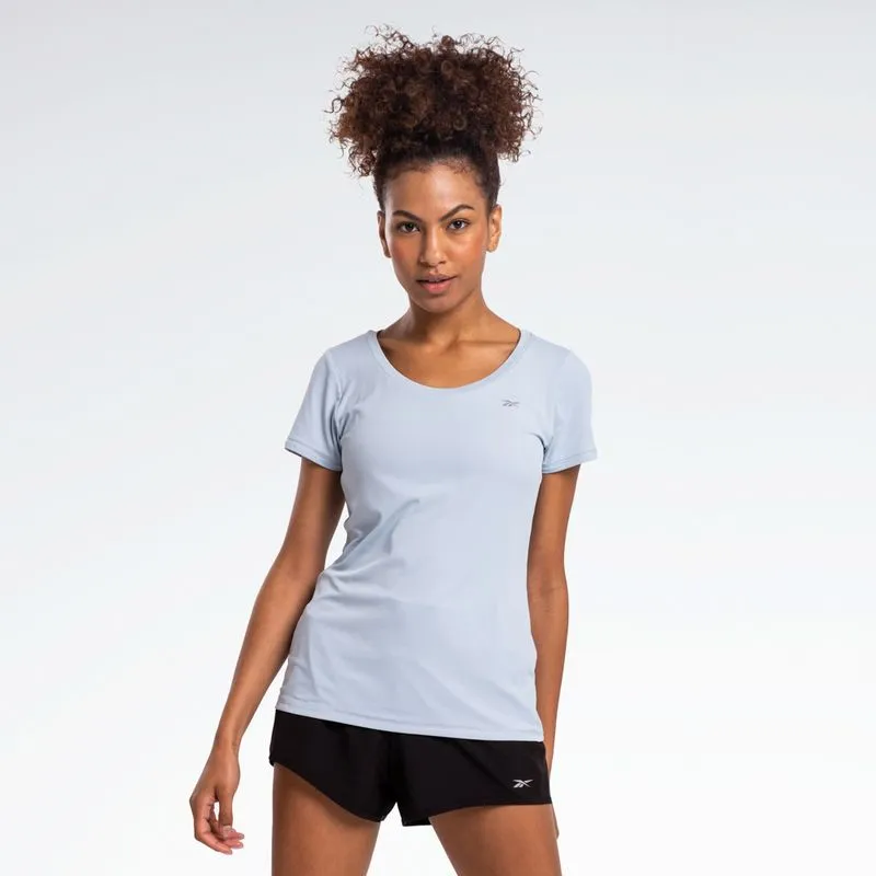 Camiseta Reebok Agile Manga Curta Feminina Azul - GG