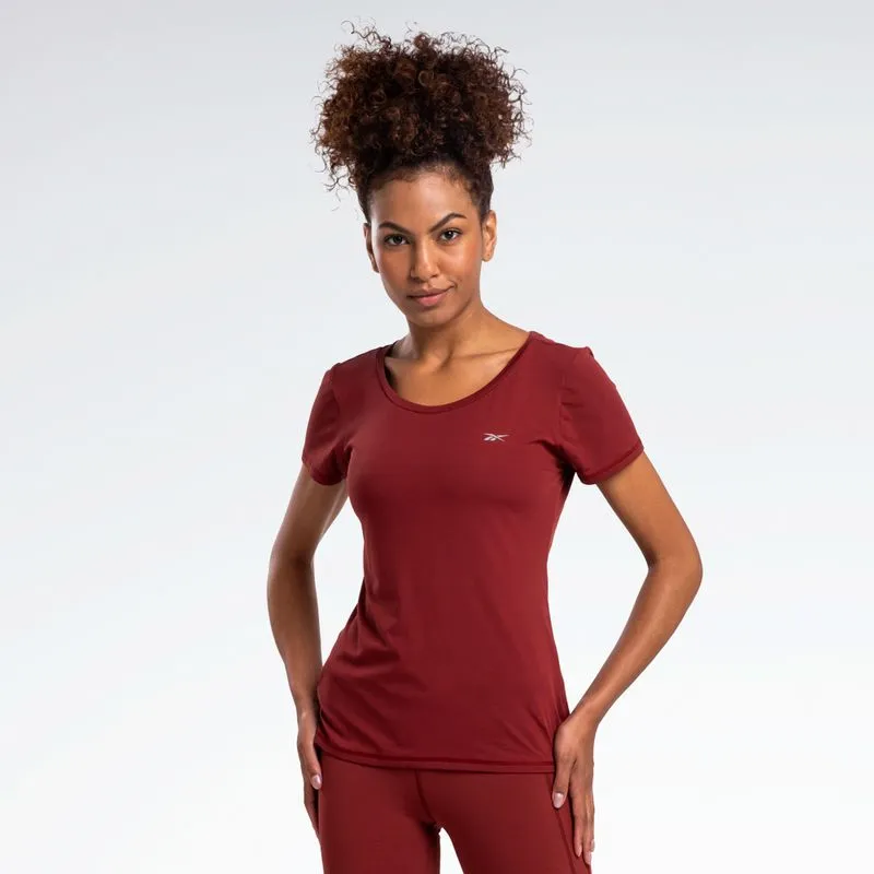 Camiseta Reebok Agile Manga Curta Feminina Vinho - G