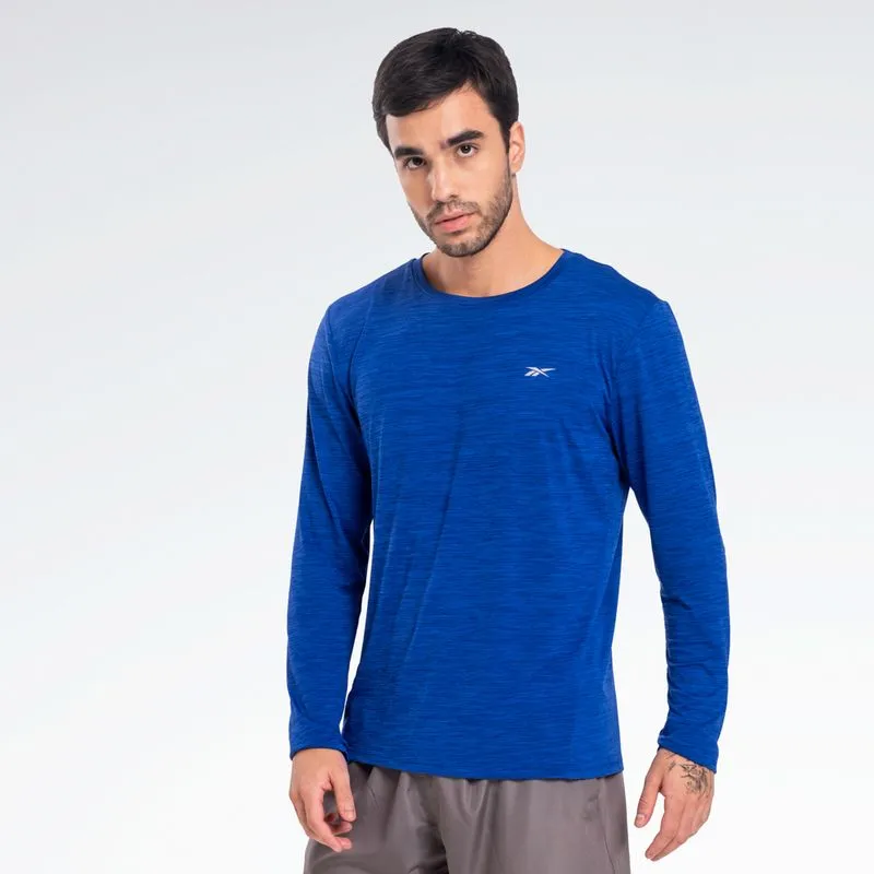 Camiseta Reebok Race Manga Longa Masculina Azul - P