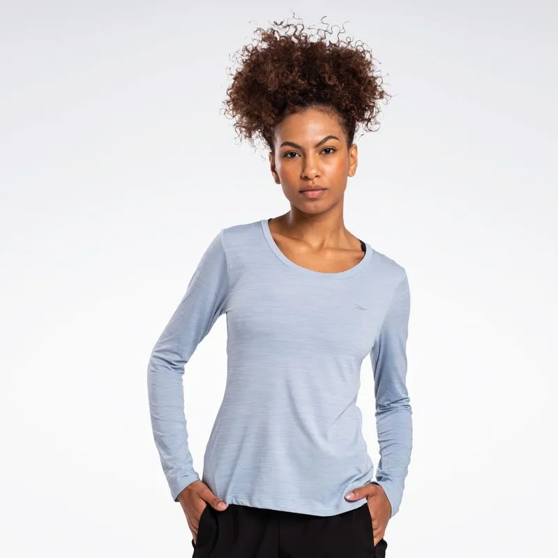 Camiseta Reebok Race Manga Longa Feminina Azul - G