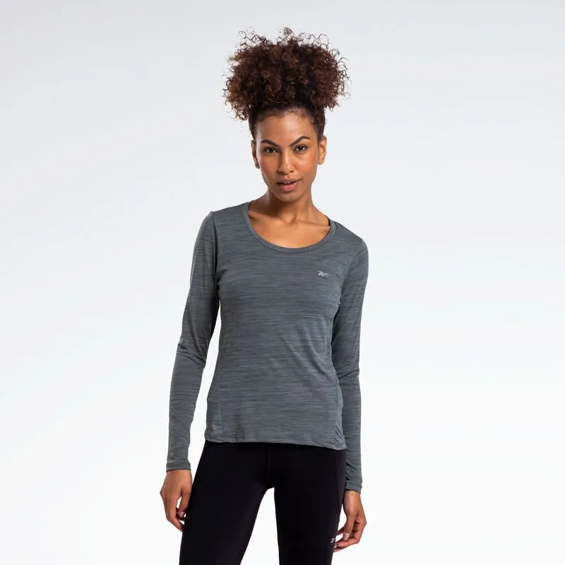 Camiseta Reebok Race Manga Longa Feminina Verde - GG