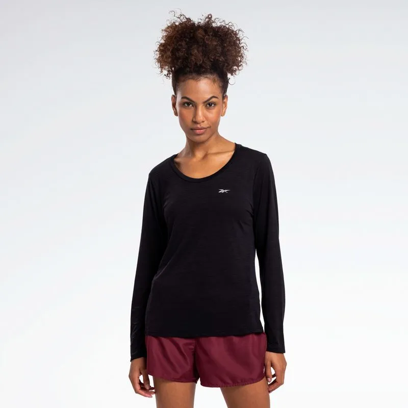 Camiseta Reebok Race Manga Longa Feminina Preto - GG