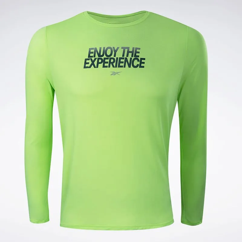 Camiseta Reebok Dynamic Print Manga Longa Masculina Verde - M