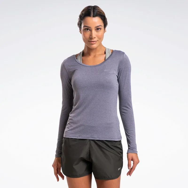 Camiseta Reebok Dynamic Manga Longa Feminina Cinza Mescla - M