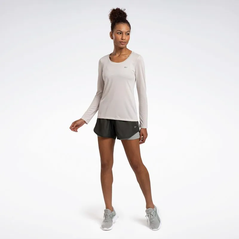 Camiseta Reebok Utility Manga Longa Feminina Bege - M