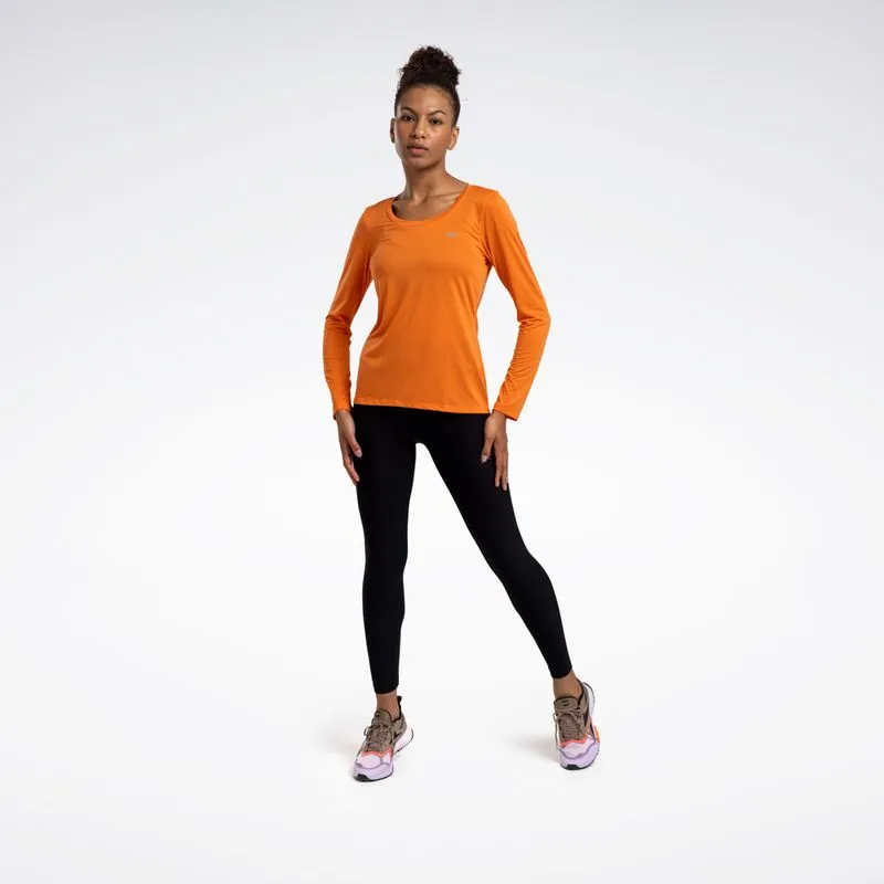 Camiseta Reebok Utility Manga Longa Feminina Laranja - M