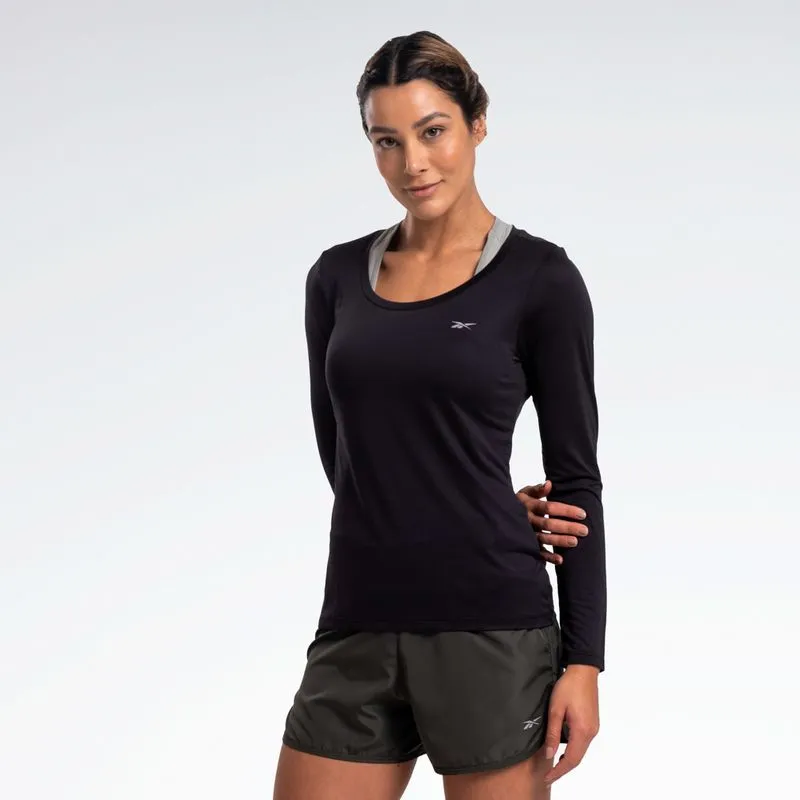 Camiseta Reebok Utility Manga Longa Feminina Preto - GG