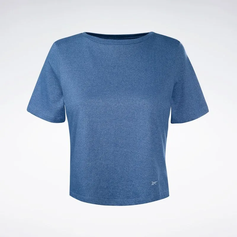 Camiseta Reebok Active Cropped Manga Curta Feminina Azul - M