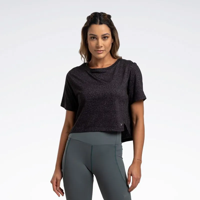 Camiseta Reebok Active Cropped Manga Curta Feminina Vinho - P