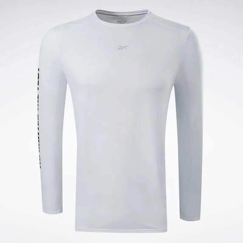 Camiseta Reebok Athletic Print Manga Longa Masculina Branco - M