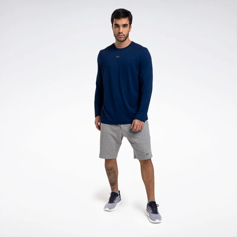 Camiseta Reebok Athletic Print Manga Longa Masculina Marinho - GG