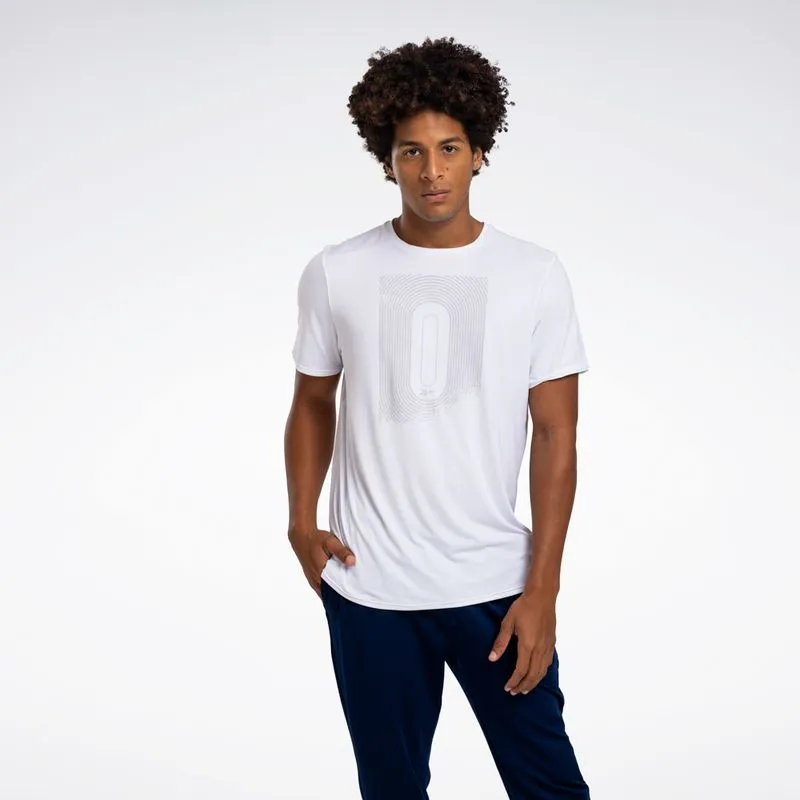 Camiseta Reebok Athletic Print Manga Curta Masculina Branco - M