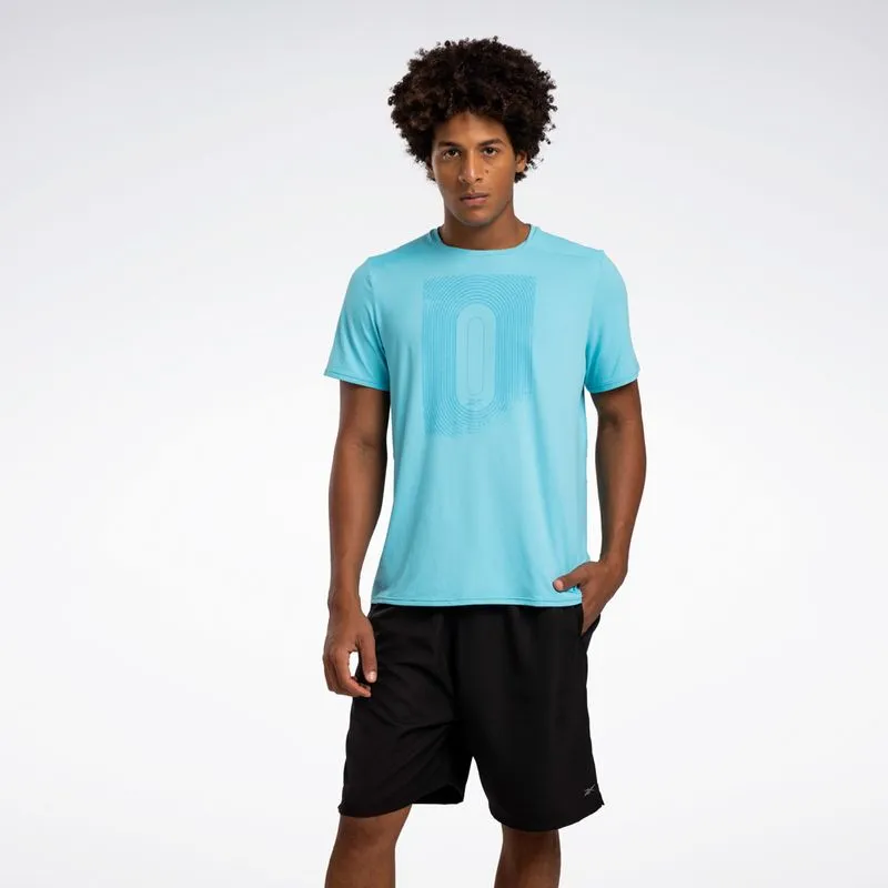 Camiseta Reebok Athletic Print Manga Curta Masculina Azul - M
