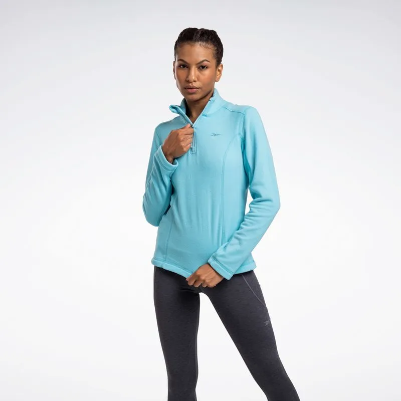 Jaqueta Reebok Athletic 1/2 Zip Feminino Azul - P