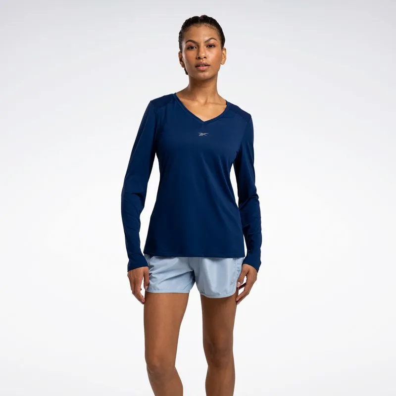 Camiseta Reebok Athletic Manga Longa Feminina Marinho - P