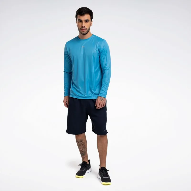 Camiseta Reebok Functional Manga Longa Masculina Azul - GG