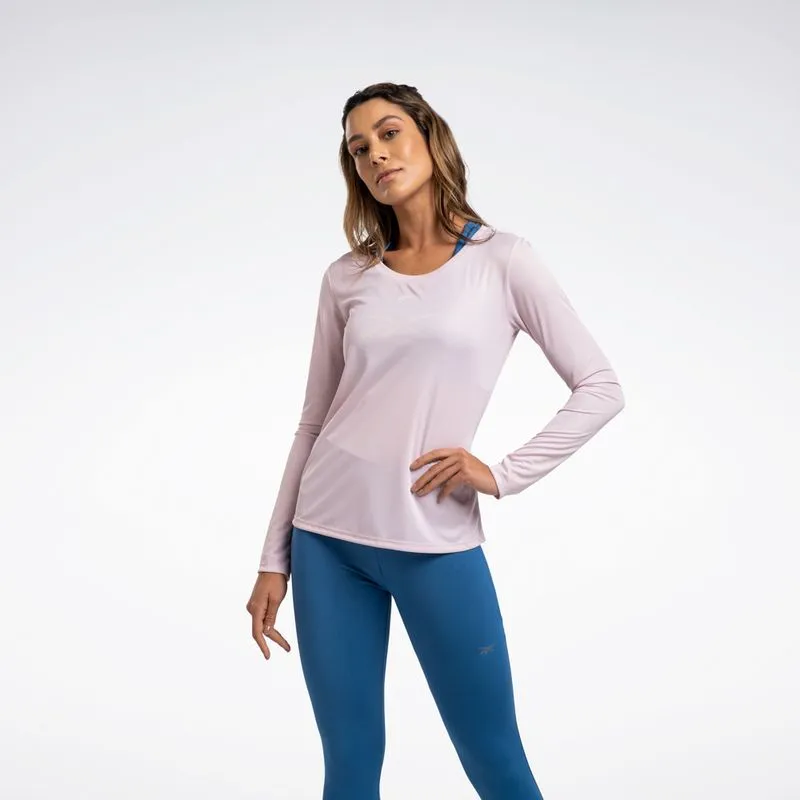 Camiseta Reebok Functional Manga Longa Feminina Rosa - P