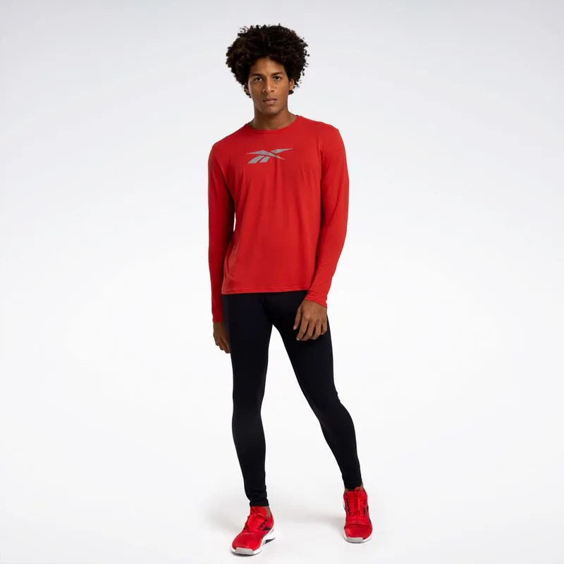 Camiseta Reebok Workout Manga Longa Masculina Vermelho - M