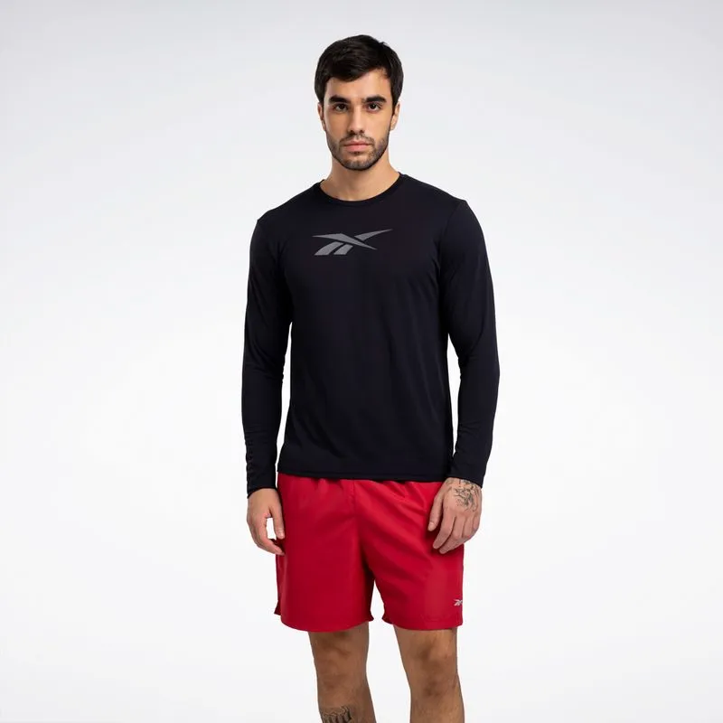 Camiseta Reebok Workout Manga Longa Masculina Preto - P