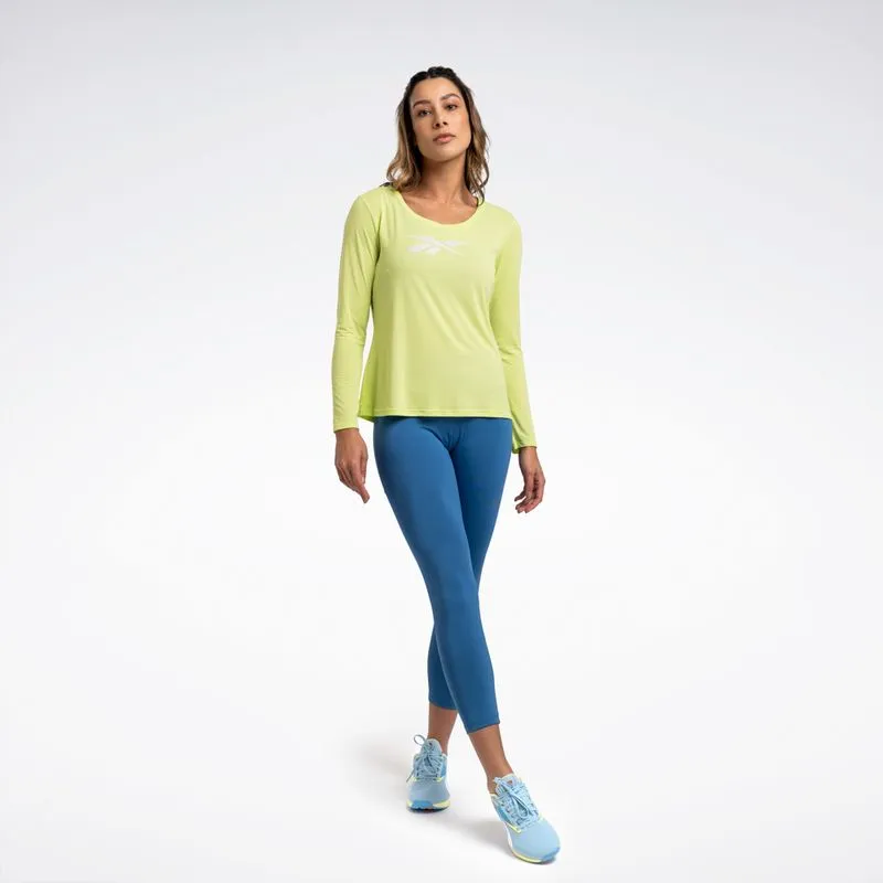 Camiseta Reebok Workout Manga Longa Feminina Verde - P