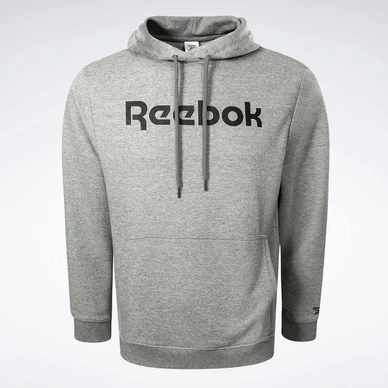 Blusa Reebok Big Logo Linear com Capuz Masculina Cinza - M