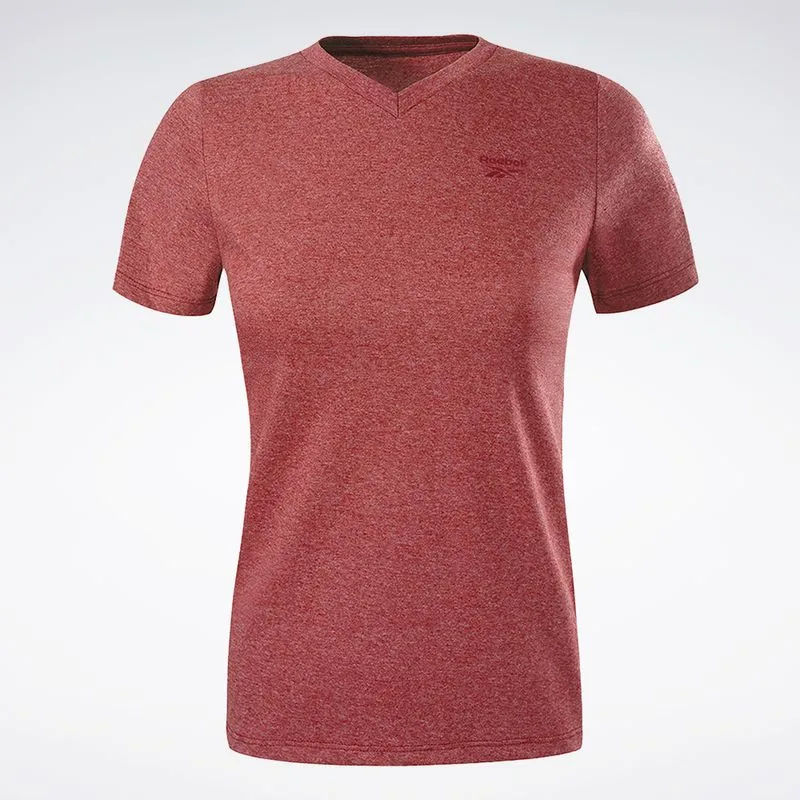 Camiseta Reebok CL Logo V Feminina Marsala - P