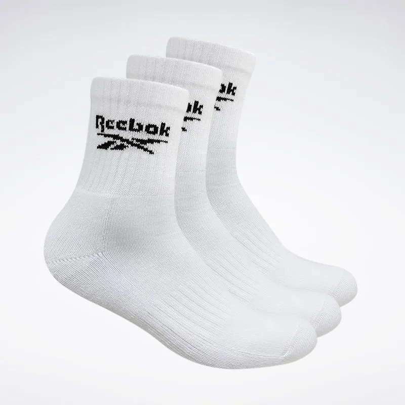 Kit 3 meias Reebok Cl 1/2 Toalha Masculino Branco - M