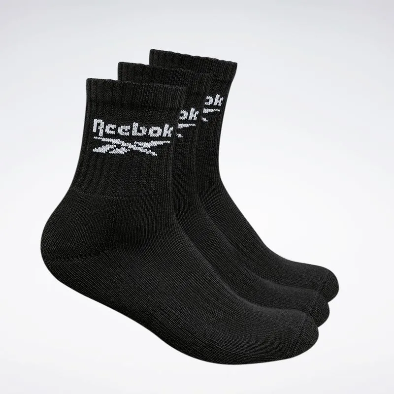 Kit 3 meias Reebok Cl 1/2 Toalha Masculino Preto - M