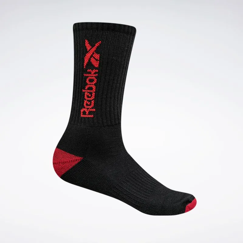 Meia Reebok Cano Alto Vert Canelada Feminina Preto - P