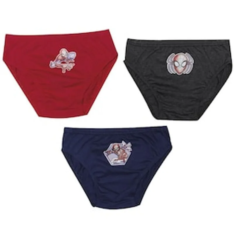 Kit Cueca Infantil Evanilda Spider 125 de Algodão - 3 Peças