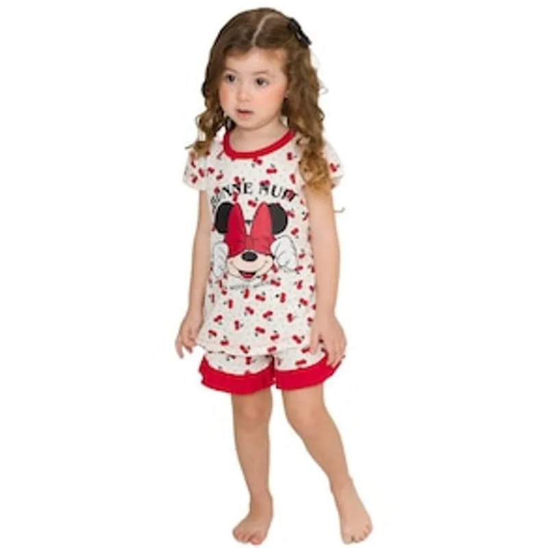 Pijama Infantil Evanilda Feminino Manga Curta Disney 1156 - Colorido