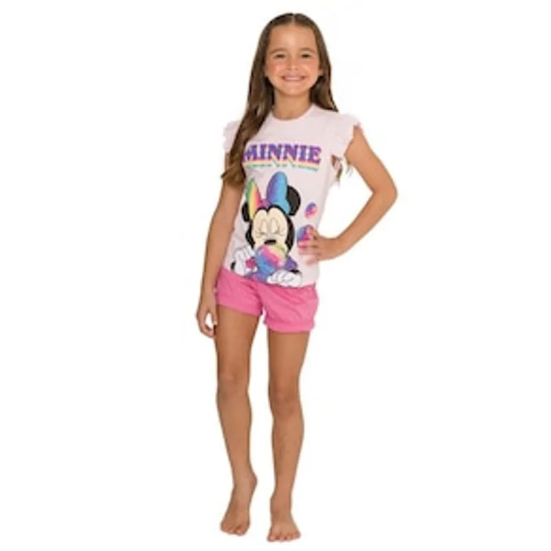 Pijama Infantil Evanilda Feminino Manga Curta Disney 1164 - Colorido 1