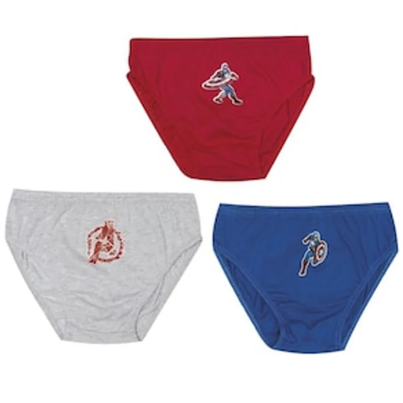 Kit Cueca Infantil Evanilda Avengers 120 de Algodão - 3 Peças