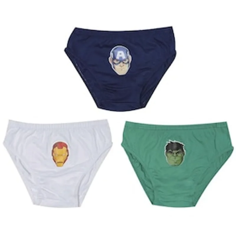 Kit Cueca Infantil Evanilda Avengers 121 de Algodão - 3 Peças