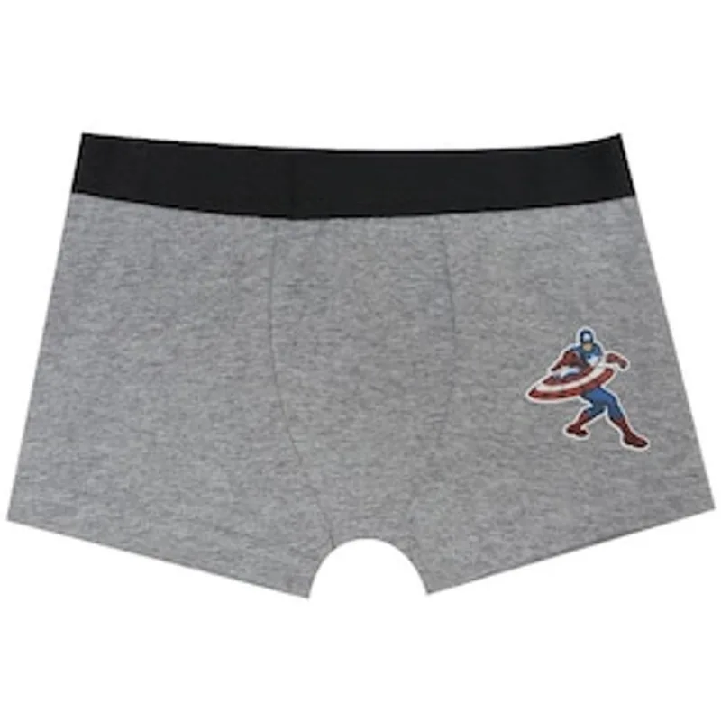 Cueca Boxer Infantil Evanilda Avengers 108 de Algodão - Cinza