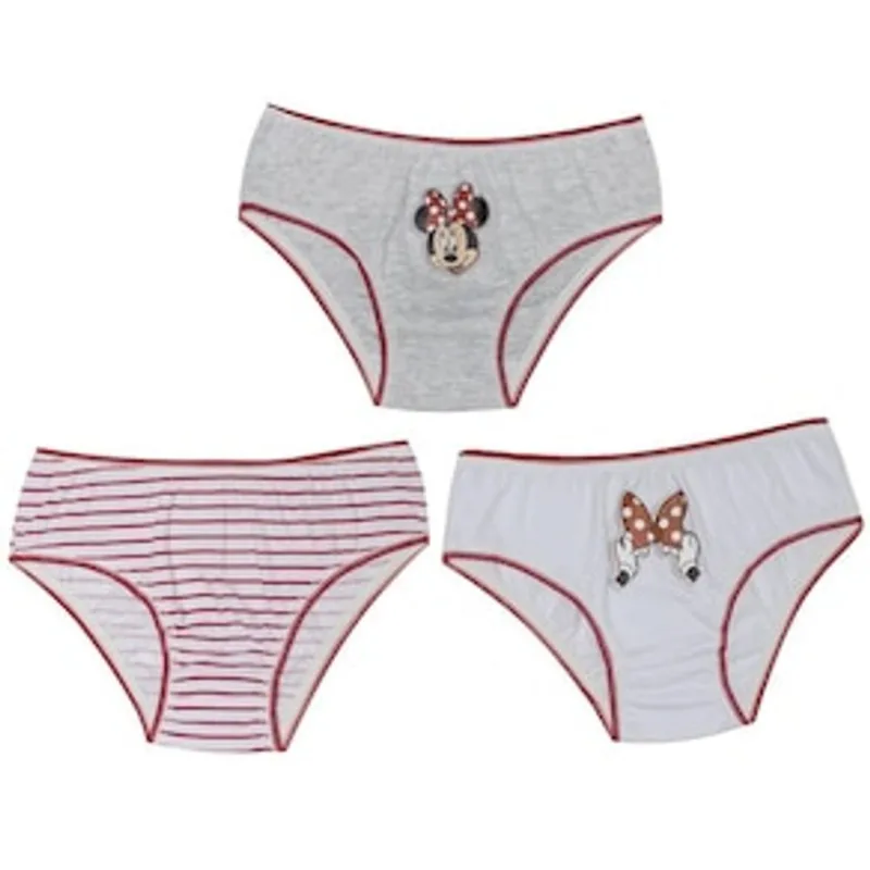 Kit Calcinha Infantil Evanilda Minnie 165 de Algodão - 3 Peças