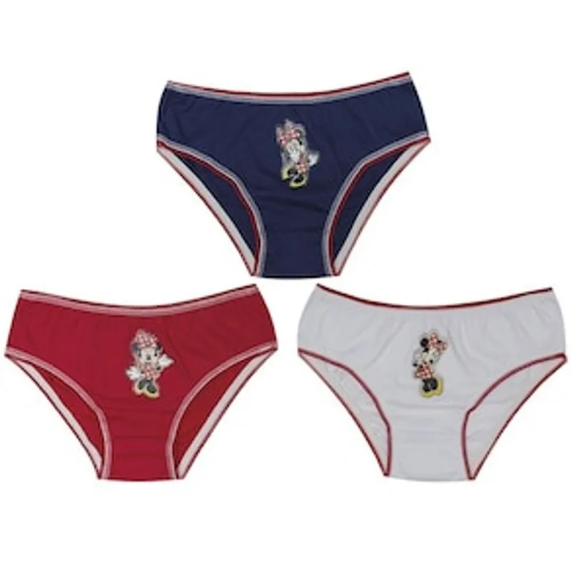 Kit Calcinha Infantil Evanilda Minnie 166 de Algodão - 3 Peças