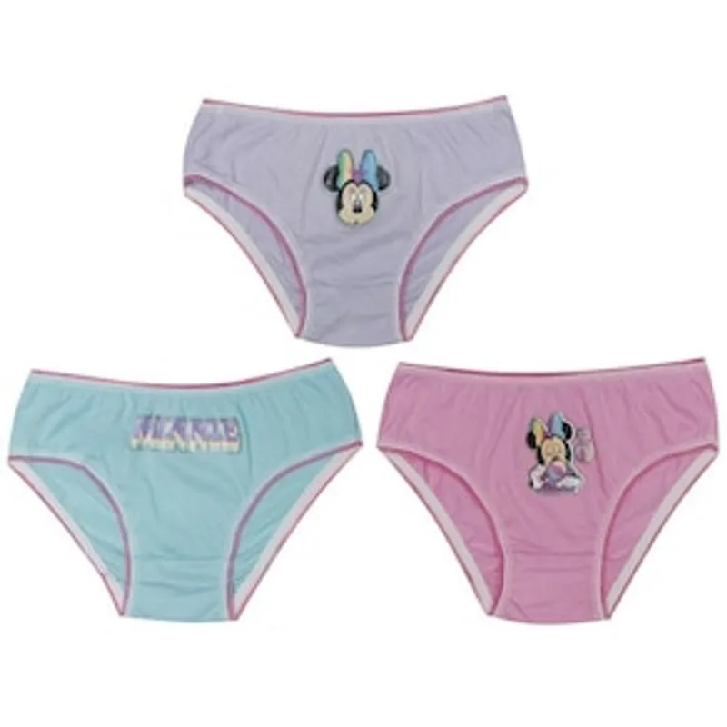 Kit Calcinha Infantil Evanilda Minnie 167 de Algodão - 3 Peças