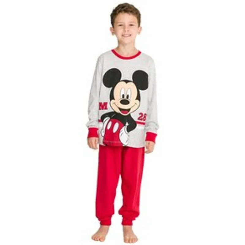 Pijama Infantil Masculino Manga Longa Disney 1209 Evanilda – Cinza Mescla/Vermelho