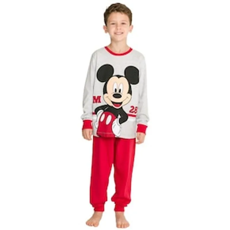 Pijama Infantil Masculino Manga Longa Disney 1209 Evanilda – Cinza Mescla/Vermelho 1