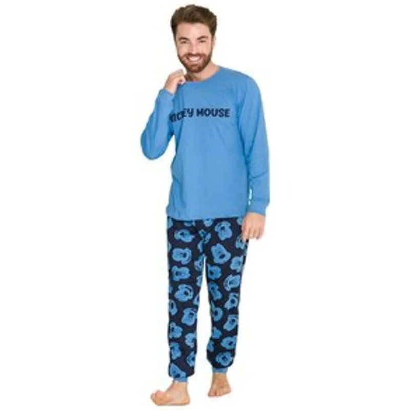 Pijama Masculino Evanilda Mickey Mouse Disney - Azul e Preto 1