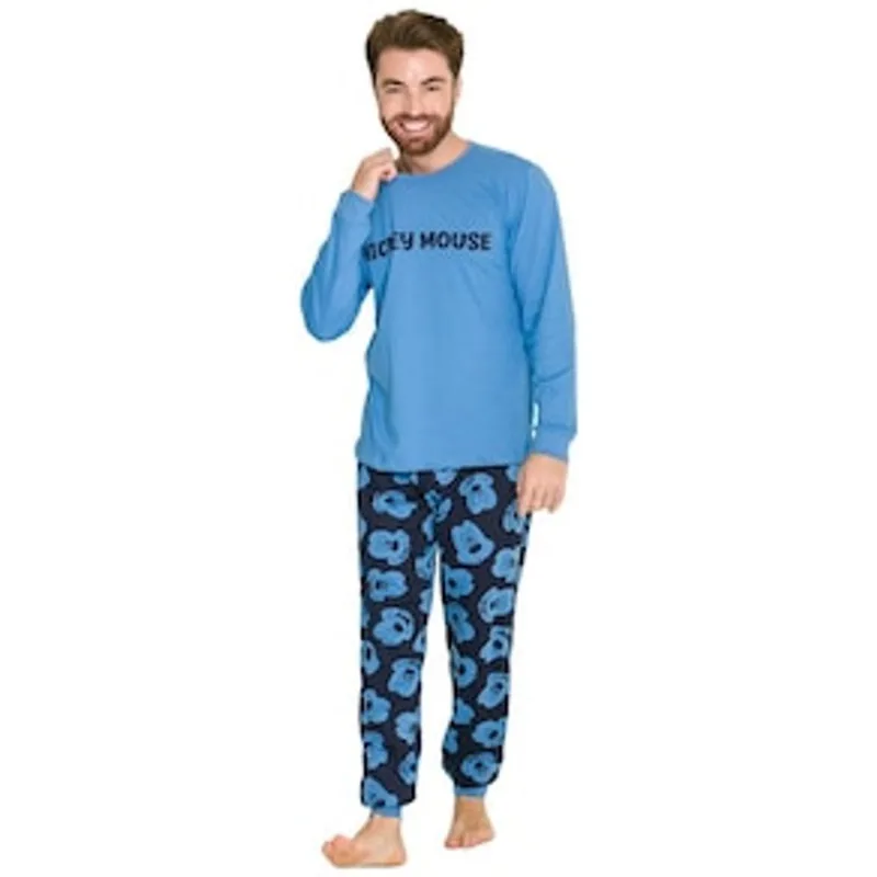 Pijama Masculino Evanilda Mickey Mouse Disney - Azul e Preto 1