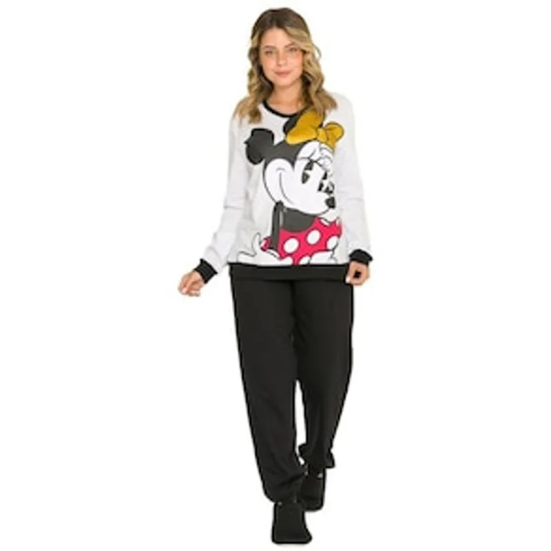 Pijama Feminino Evanilda Disney - Branco e Preto 1