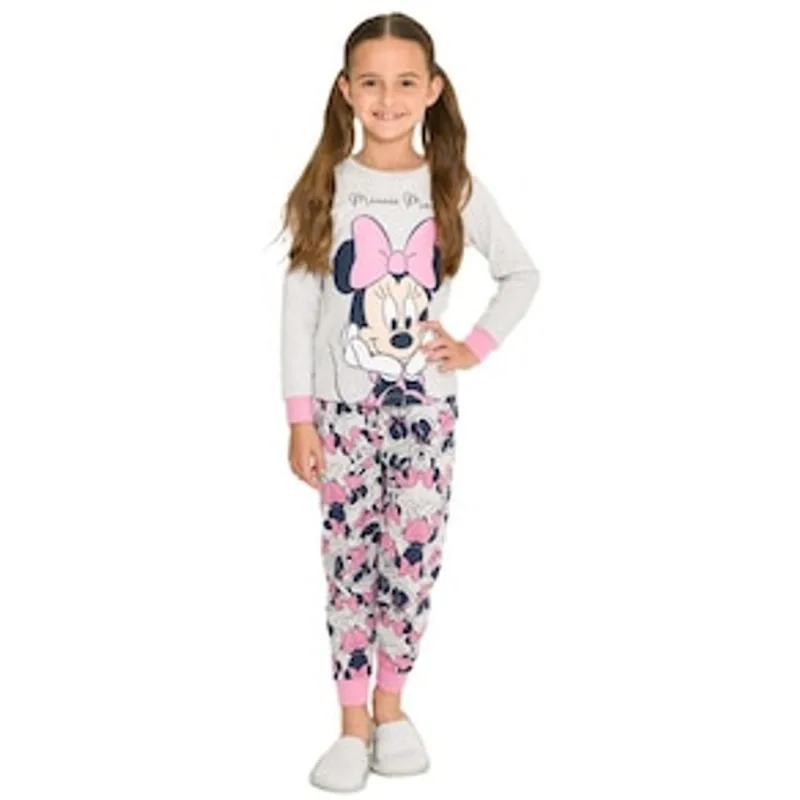 Pijama Infantil Feminino Manga Longa Disney 1195 Evanilda - Rosa
