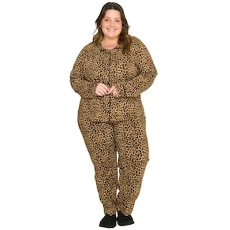 Pijama Feminino Plus Size Evanilda Safari Daisy Days - Amarelo e Preto 1