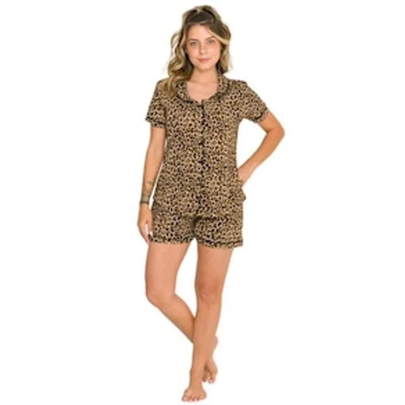 Pijama Feminino Evanilda Safari Daisy Days - Amarelo e Preto 1