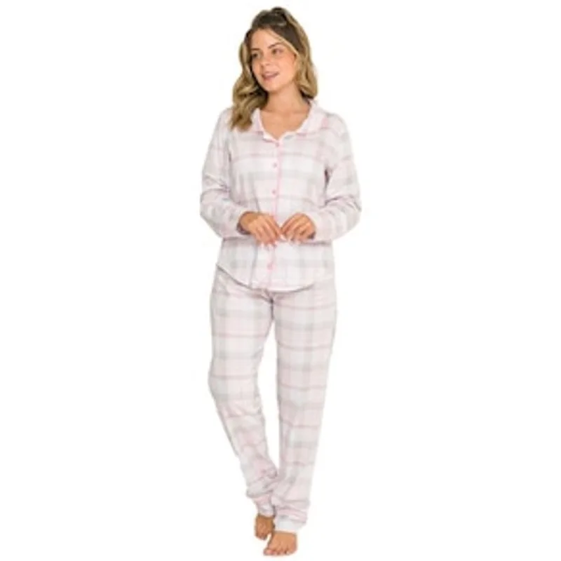 Pijama Feminino Evanilda Apricot Daisy Days - Branco e Rosa 1