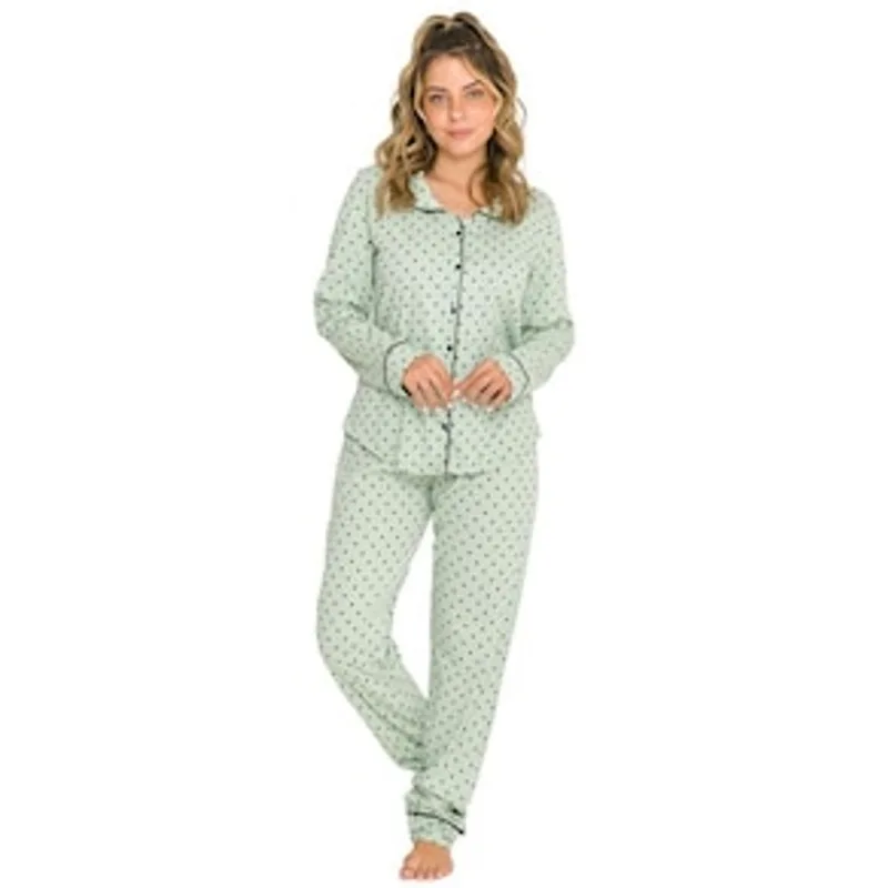 Pijama Feminino Evanilda Daisy Days - Verde 1